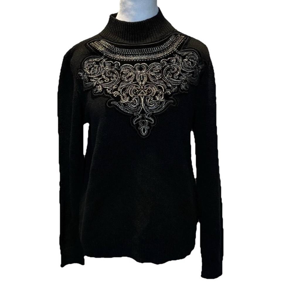 Worthington Black W/Gold & Silver Design Sparkle Holiday P-P 25”L30”